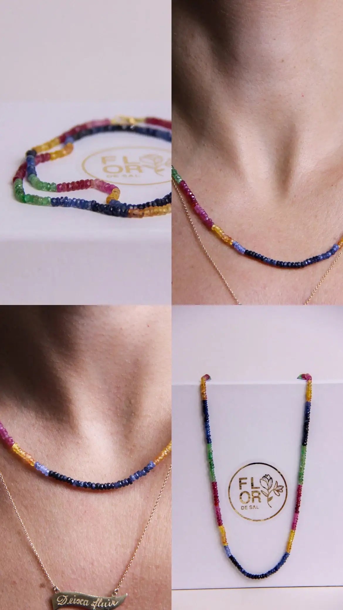 Colar Rainbow Power fecho em ouro 18k