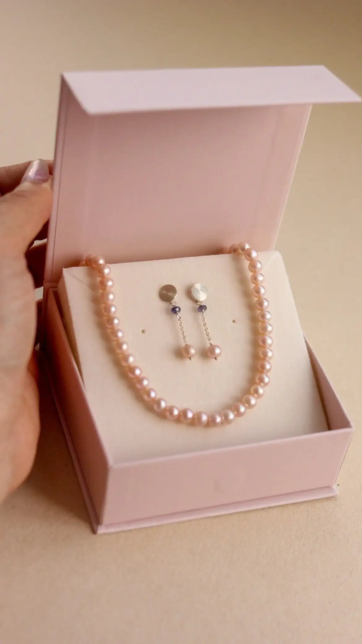Colar Amélia Pérolas Rose | Linha Prata